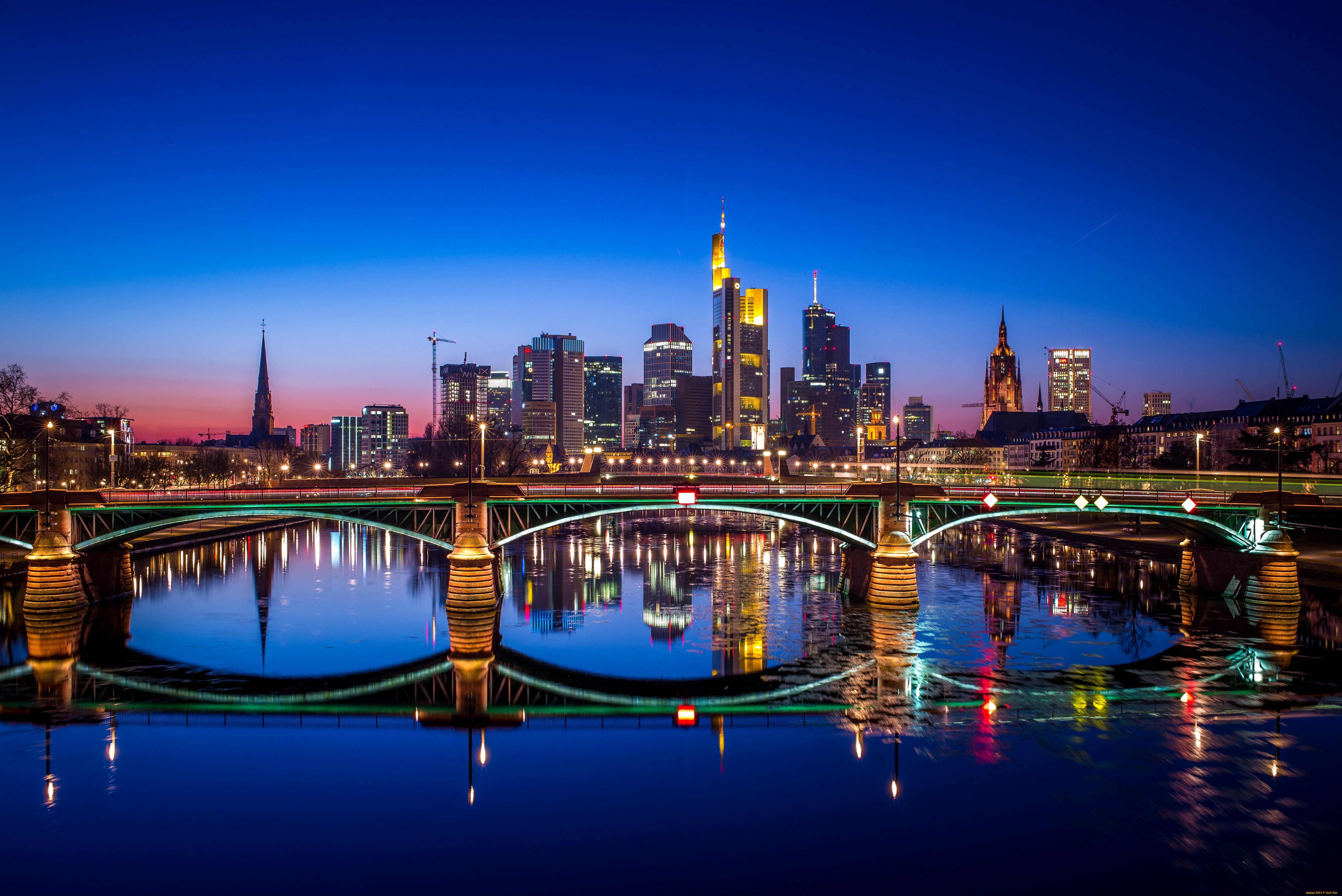 Main night. Франкфурт-на-Майне. Франкфурт Германия. Frankfurt am main Германия. Мосты Франкфурт на Майне.